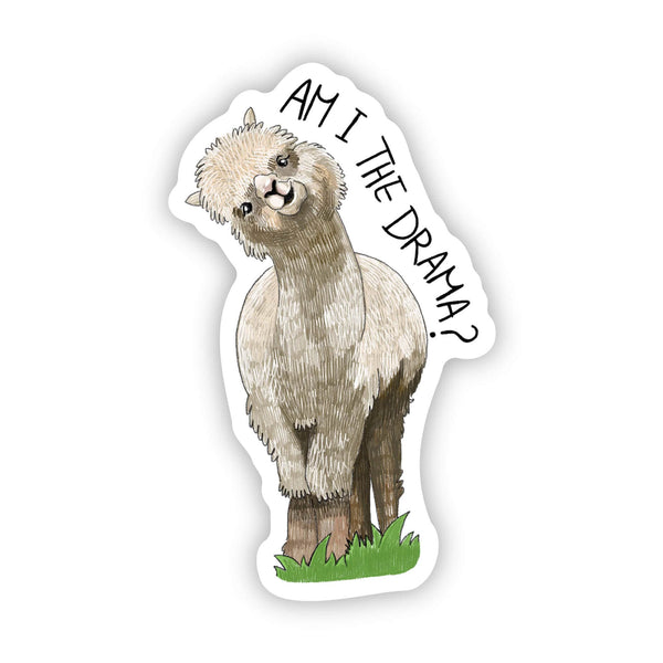 "Am I the drama?" Llama Sticker - Knot Another Hat