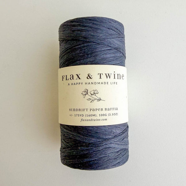 flax & twine sundrift paper raffia deep sea - Knot Another Hat