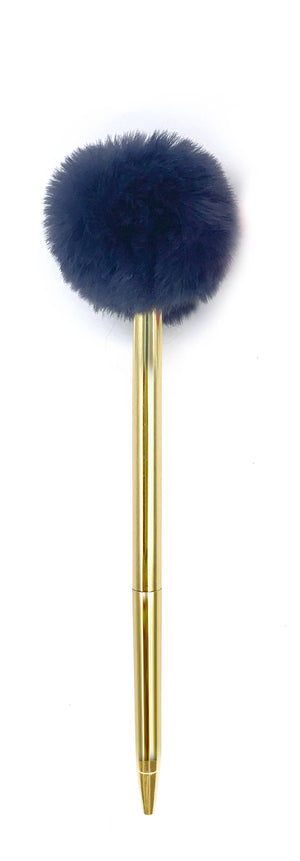 pom pom pen navy - Knot Another Hat