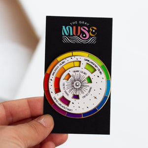 the gray muse original fidget color wheel enamel pin - Knot Another Hat