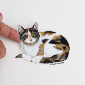 the gray muse cat stickers calico - Knot Another Hat
