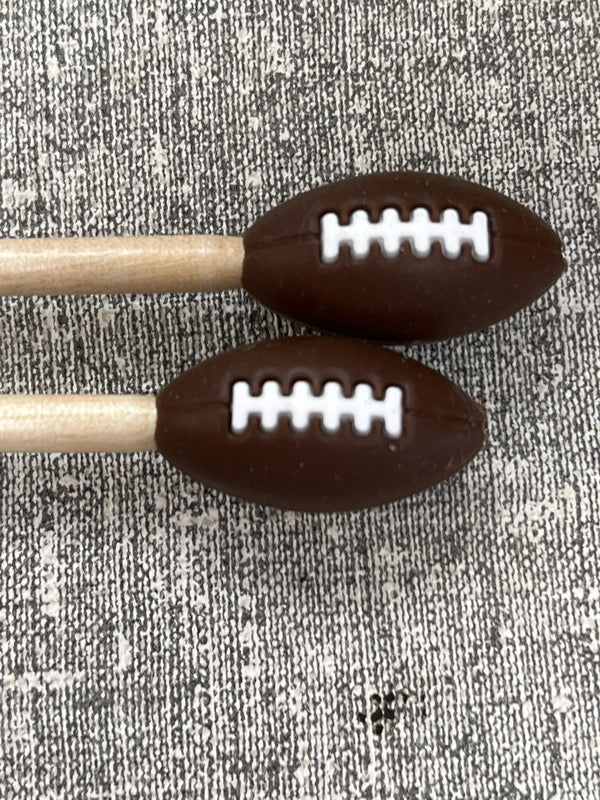 minnie & purl stitch stoppers footballs - Knot Another Hat