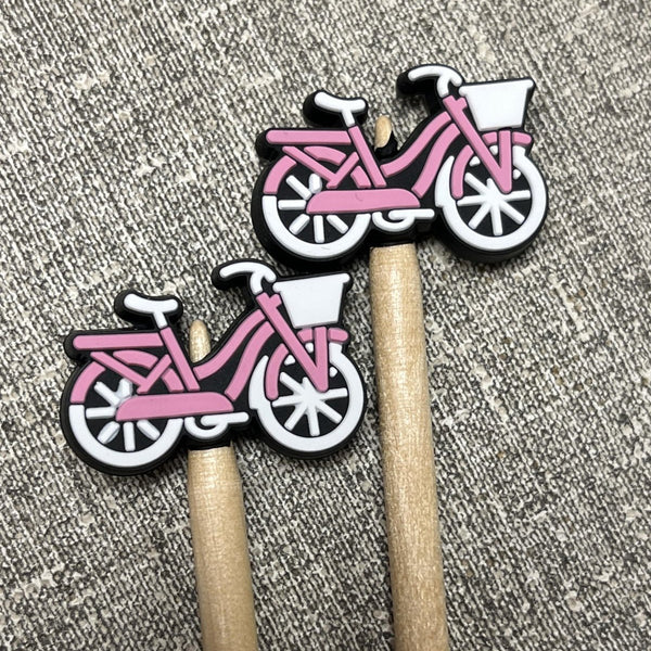 minnie & purl stitch stoppers pink bikes - Knot Another Hat