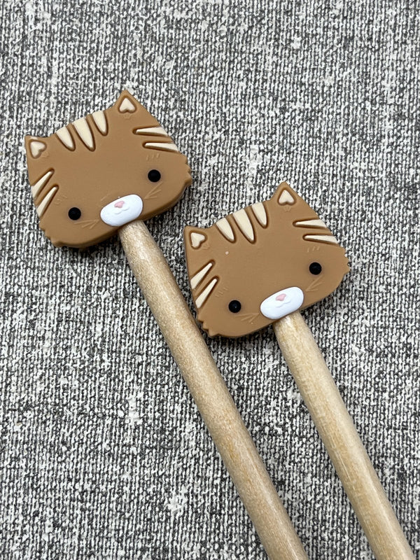 minnie & purl stitch stoppers assorted cat faces - Knot Another Hat