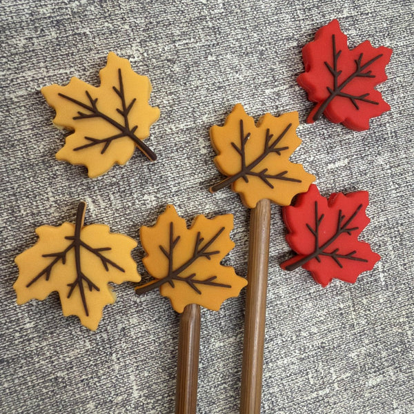 minnie & purl stitch stoppers maple leaves (assorted colors) - Knot Another Hat