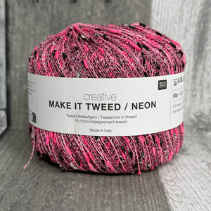 rico design creative make it tweed neon pink - Knot Another Hat