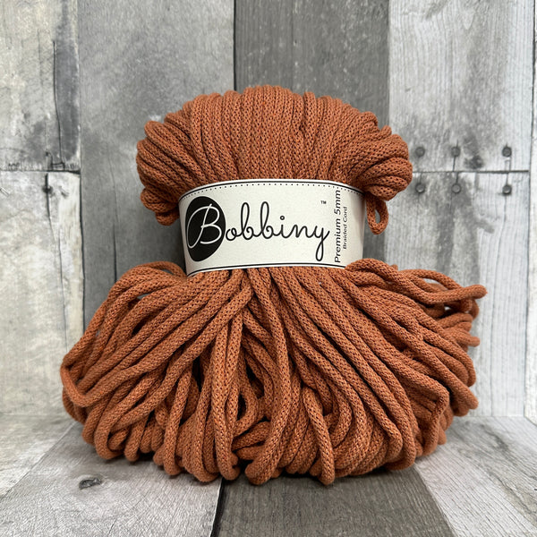 bobbiny 5mm cotton cord terracotta - Knot Another Hat