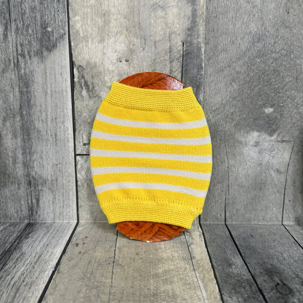 buffy ann designs yarn cozy yellow stripe - Knot Another Hat