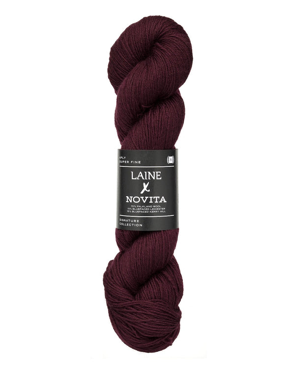 laine x novita dk 7821 deep burgundy - Knot Another Hat