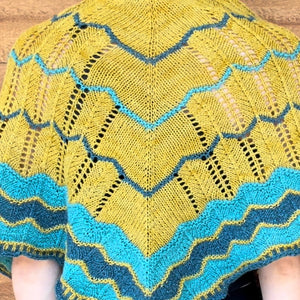 one-of-a-kind handknit sample: olive knits moonrise shawl  - Knot Another Hat