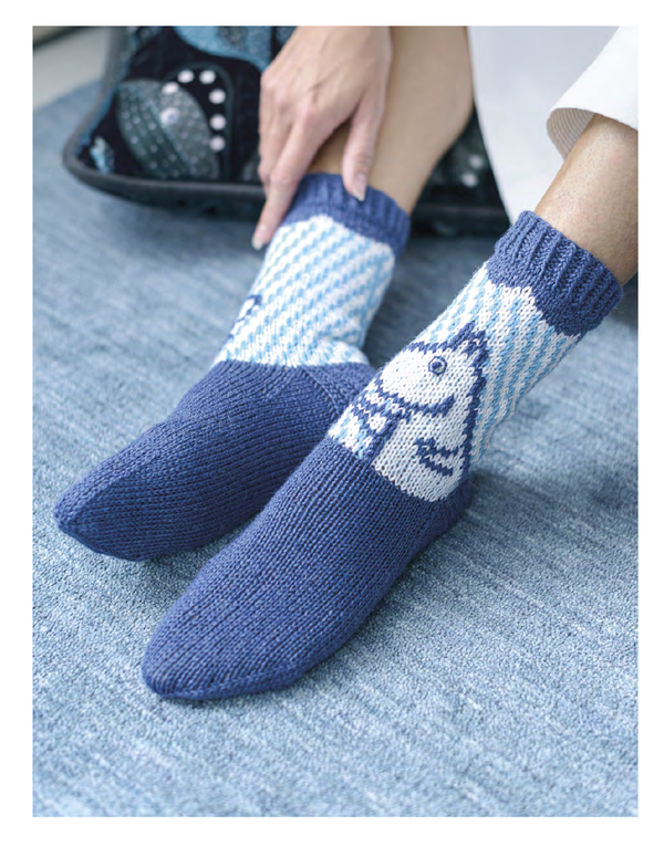 knitted moomin socks  - Knot Another Hat