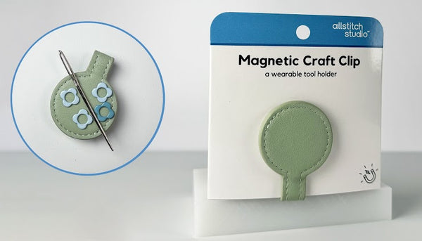 allstitch studio magnetic craft clips small circle (green) - Knot Another Hat