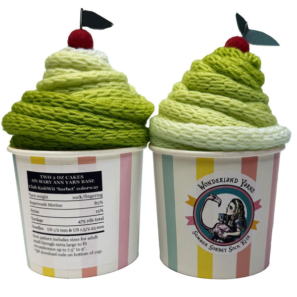 wonderland yarns sweet sorbet sock kits key lime - Knot Another Hat