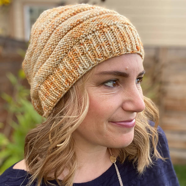 one-of-a-kind handknit sample: variety show hat DK - Knot Another Hat