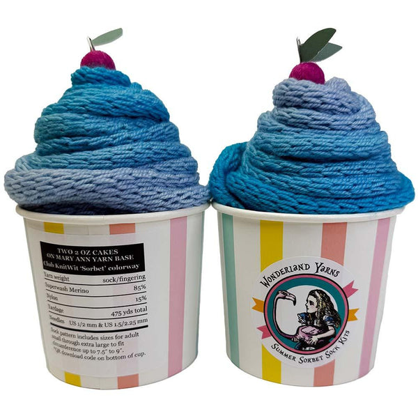 wonderland yarns sweet sorbet sock kits blue raspberry - Knot Another Hat
