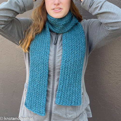 knot another hat: blue spruce scarf (.pdf download)  - Knot Another Hat