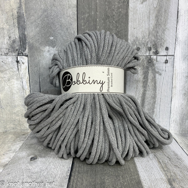 bobbiny 5mm cotton cord silver - Knot Another Hat