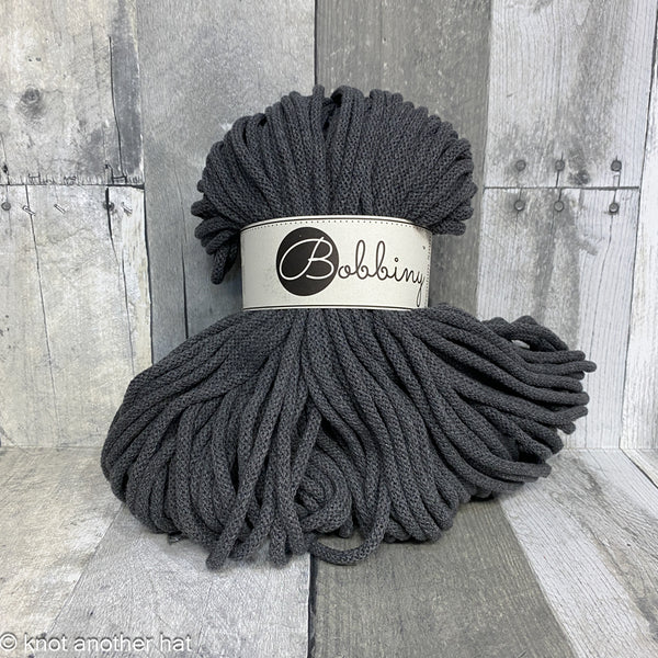 bobbiny 5mm cotton cord charcoal - Knot Another Hat