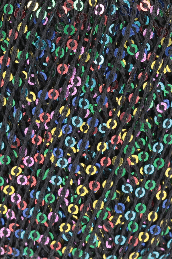 lang yarns paillettes 0104 black/rainbow - Knot Another Hat