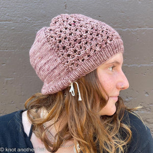 one-of-a-kind handknit sample: women's beanie  - Knot Another Hat