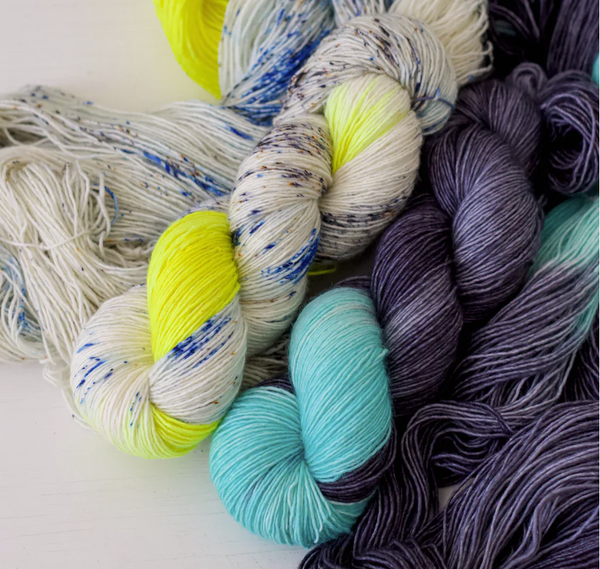 madelinetosh x barker wool collab: tosh merino light planned pooling colors  - Knot Another Hat